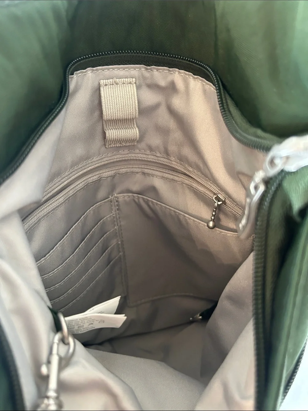 Baggallini  Big zipper Dark Green Crossbody Bag with Strap